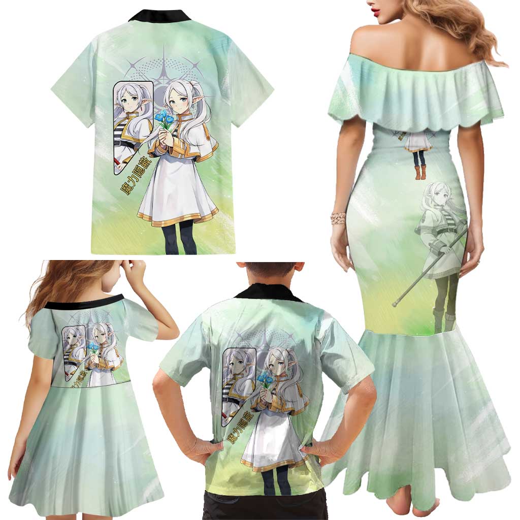 Frieren Frieren Beyond Journey’s End Family Matching Mermaid Dress and Hawaiian Shirt Ethereal Fantasy Anime Style