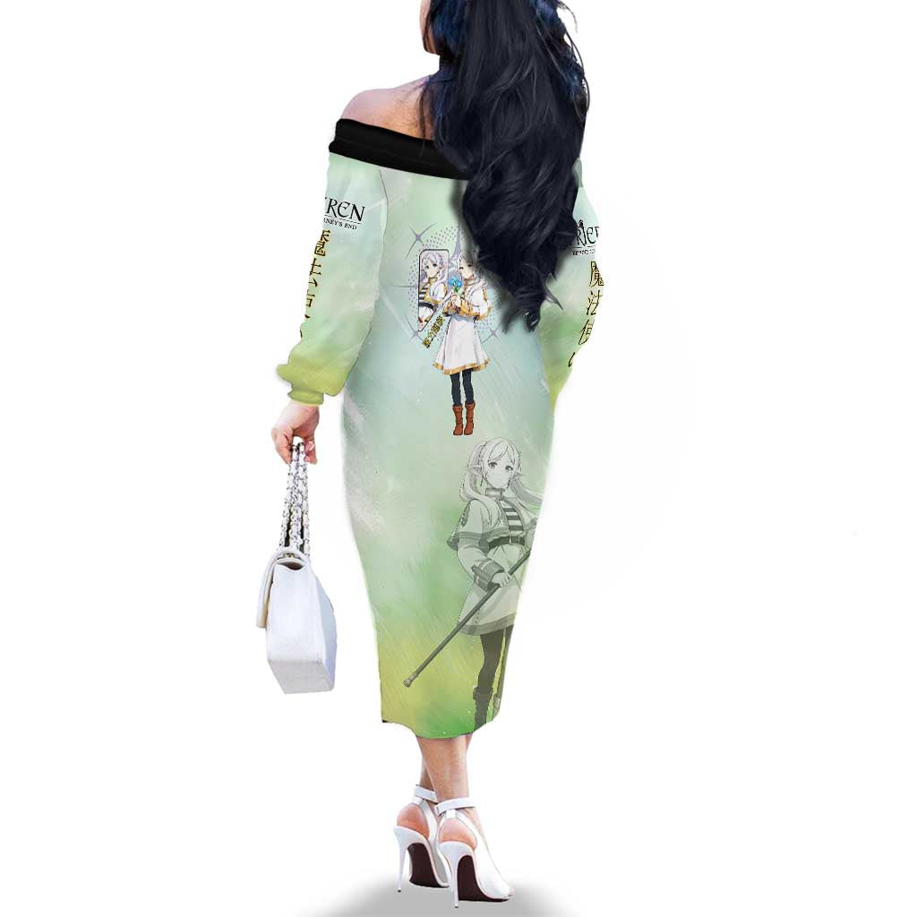 Frieren Frieren Beyond Journey’s End Family Matching Off The Shoulder Long Sleeve Dress and Hawaiian Shirt Ethereal Fantasy Anime Style