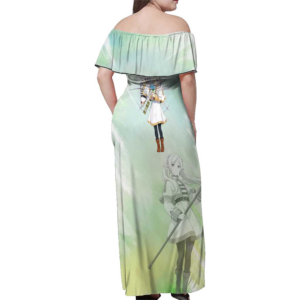 Frieren Frieren Beyond Journey’s End Family Matching Off Shoulder Maxi Dress and Hawaiian Shirt Ethereal Fantasy Anime Style
