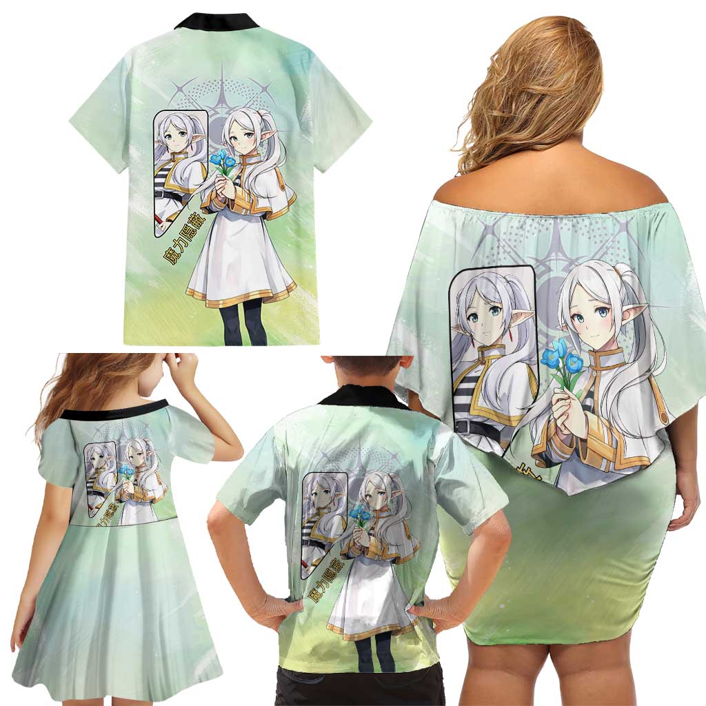 Frieren Frieren Beyond Journey’s End Family Matching Off Shoulder Short Dress and Hawaiian Shirt Ethereal Fantasy Anime Style
