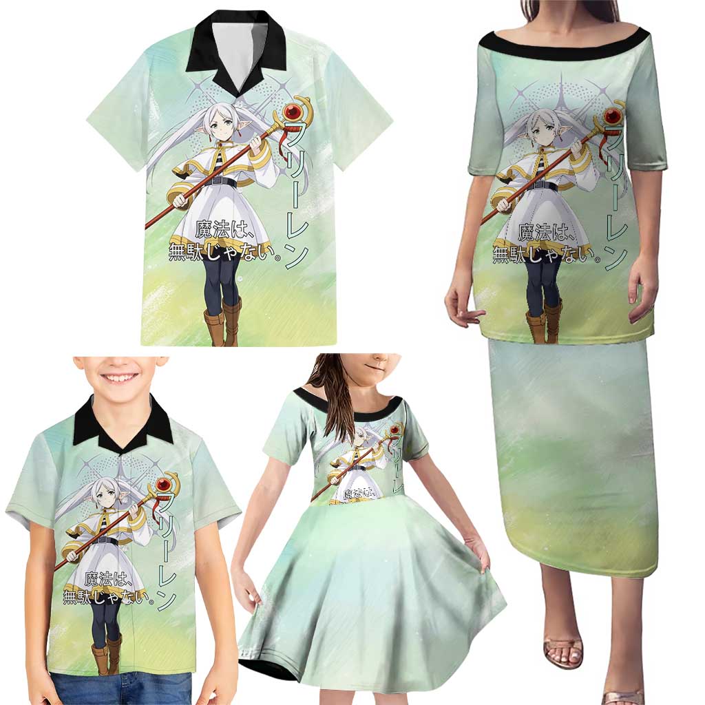 Frieren Frieren Beyond Journey’s End Family Matching Puletasi and Hawaiian Shirt Ethereal Fantasy Anime Style