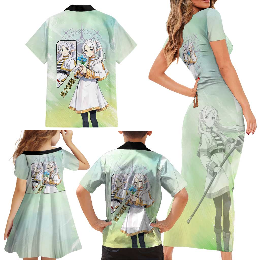 Frieren Frieren Beyond Journey’s End Family Matching Short Sleeve Bodycon Dress and Hawaiian Shirt Ethereal Fantasy Anime Style