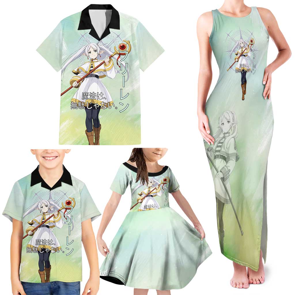 Frieren Frieren Beyond Journey’s End Family Matching Tank Maxi Dress and Hawaiian Shirt Ethereal Fantasy Anime Style