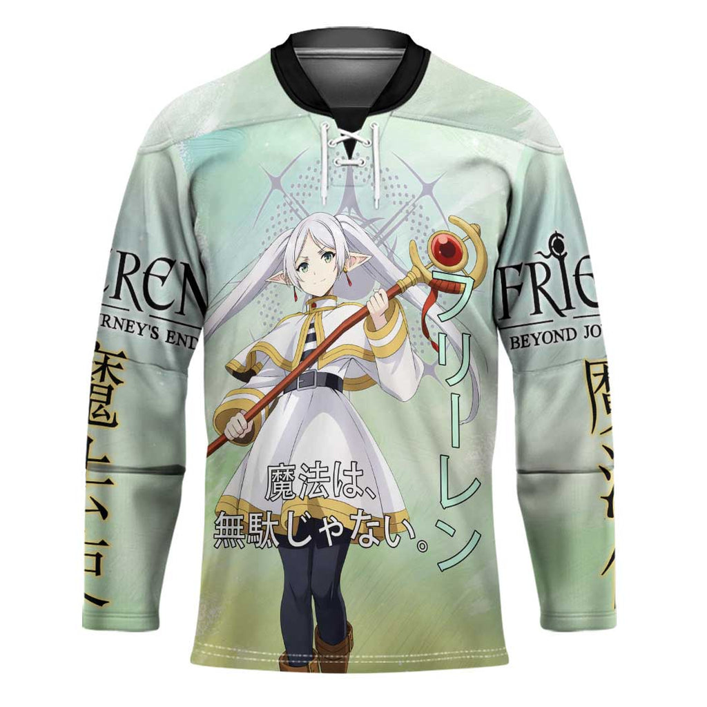 Frieren Frieren Beyond Journey’s End Hockey Jersey Ethereal Fantasy Anime Style