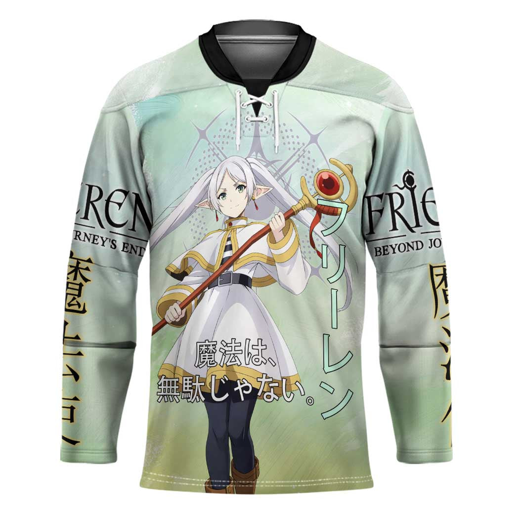Frieren Frieren Beyond Journey’s End Hockey Jersey Ethereal Fantasy Anime Style