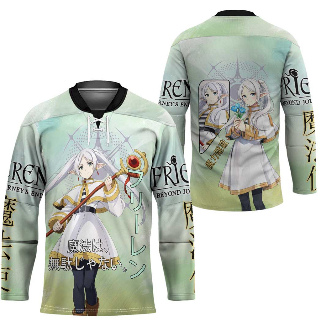 Frieren Frieren Beyond Journey’s End Hockey Jersey Ethereal Fantasy Anime Style