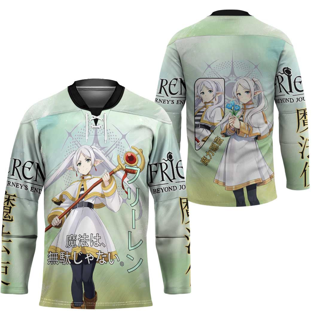 Frieren Frieren Beyond Journey’s End Hockey Jersey Ethereal Fantasy Anime Style