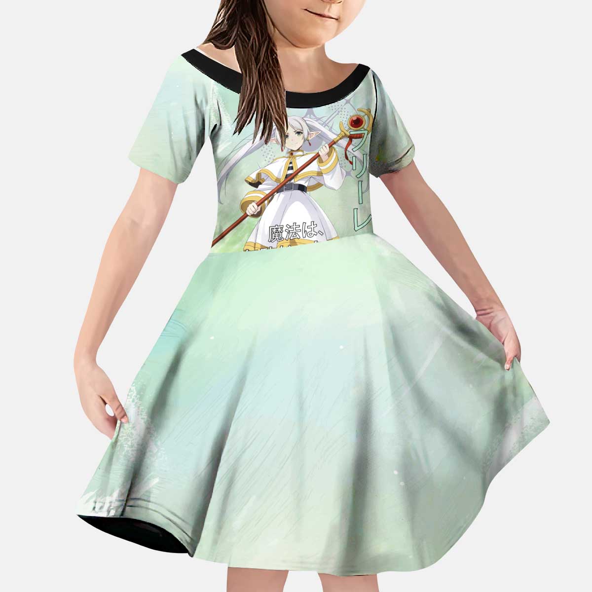 Frieren Frieren Beyond Journey’s End Kid Short Sleeve Dress Ethereal Fantasy Anime Style