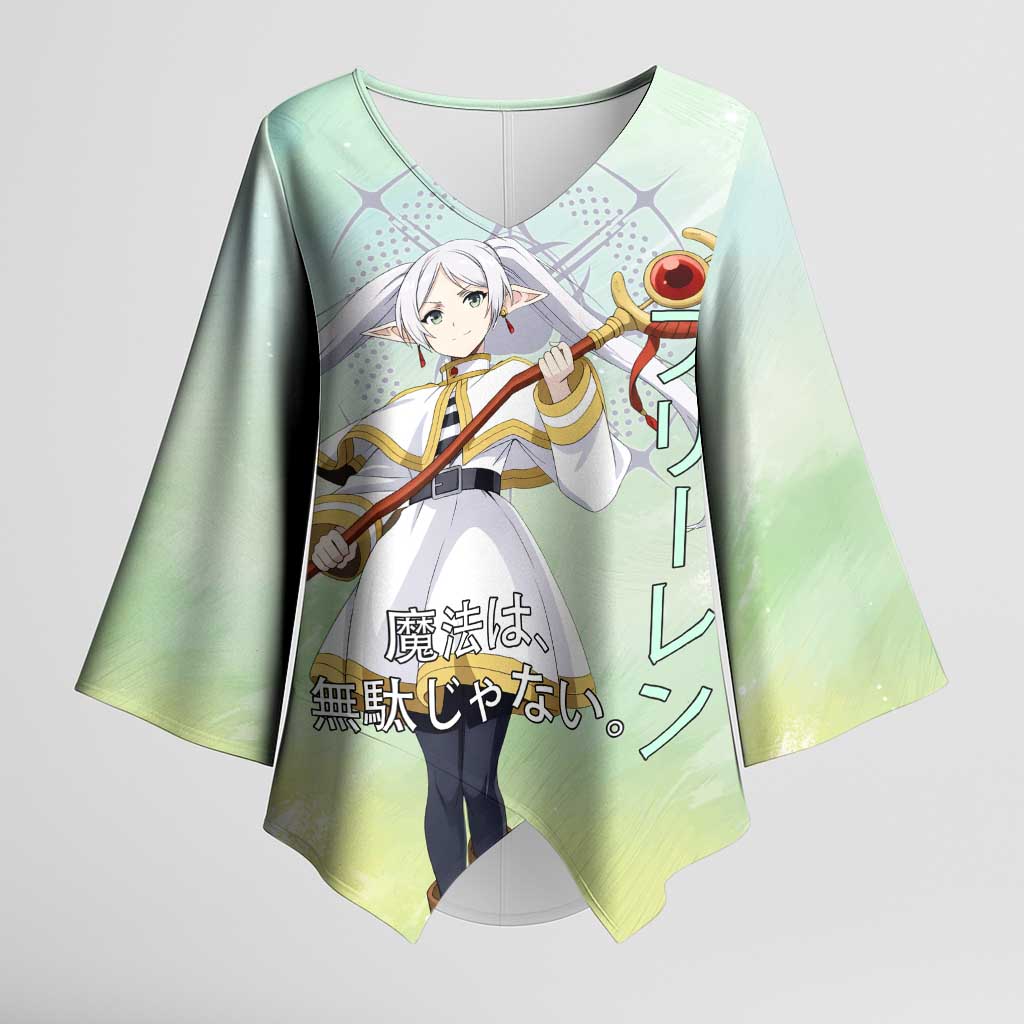 Frieren Frieren Beyond Journey’s End Kimono Sleeve Blouse Ethereal Fantasy Anime Style