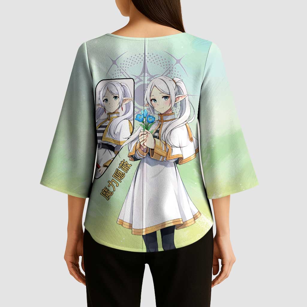 Frieren Frieren Beyond Journey’s End Kimono Sleeve Blouse Ethereal Fantasy Anime Style