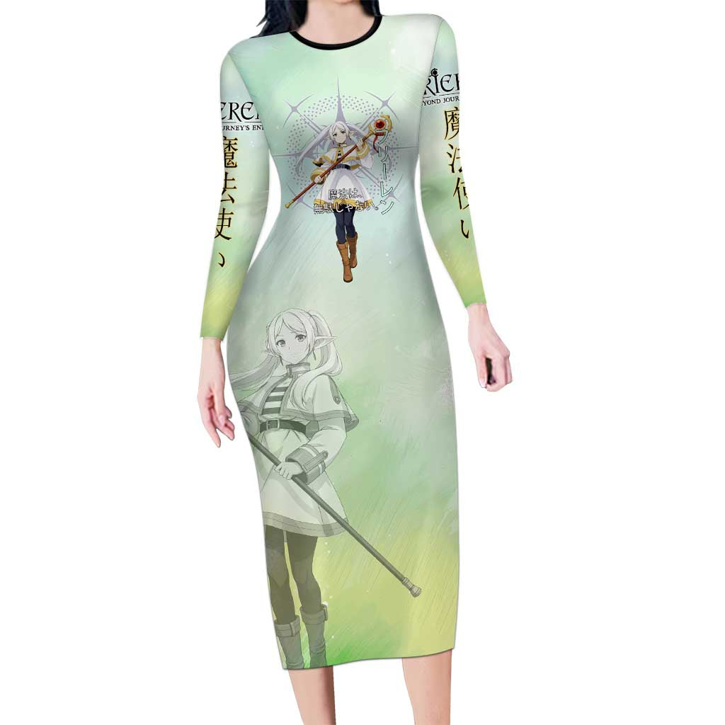 Frieren Frieren Beyond Journey’s End Long Sleeve Bodycon Dress Ethereal Fantasy Anime Style