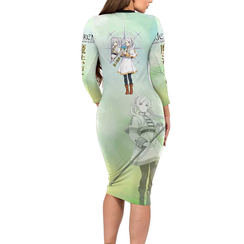 Frieren Frieren Beyond Journey’s End Long Sleeve Bodycon Dress Ethereal Fantasy Anime Style