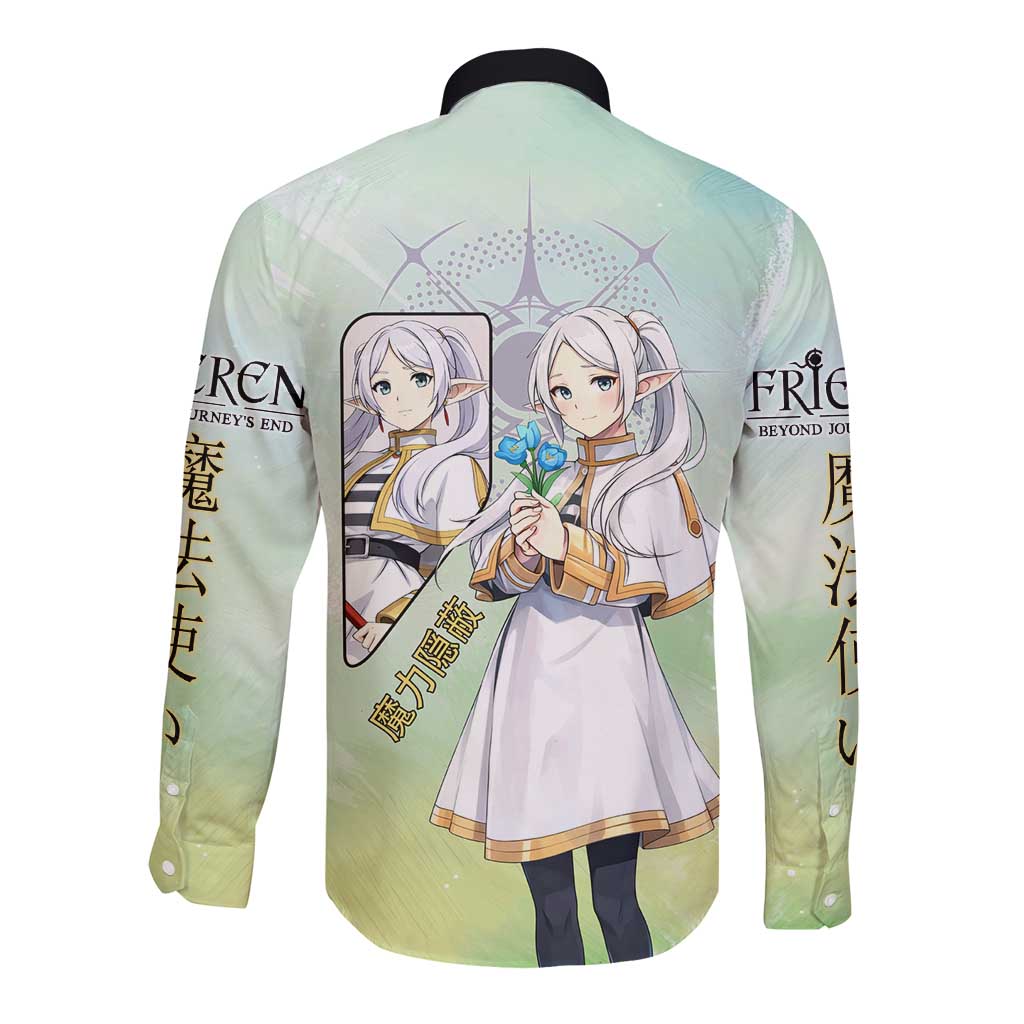 Frieren Frieren Beyond Journey’s End Long Sleeve Button Shirt Ethereal Fantasy Anime Style
