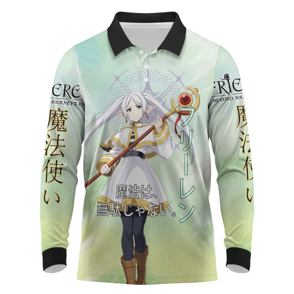 Frieren Frieren Beyond Journey’s End Long Sleeve Polo Shirt Ethereal Fantasy Anime Style