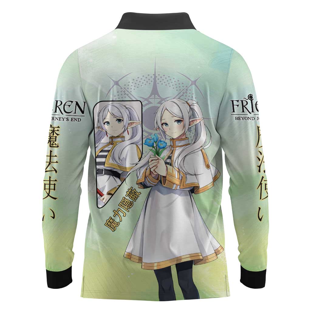 Frieren Frieren Beyond Journey’s End Long Sleeve Polo Shirt Ethereal Fantasy Anime Style
