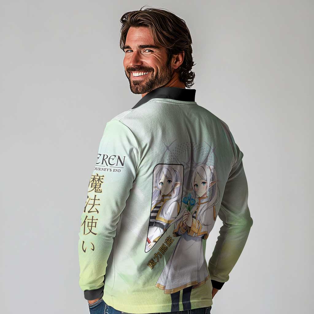 Frieren Frieren Beyond Journey’s End Long Sleeve Polo Shirt Ethereal Fantasy Anime Style