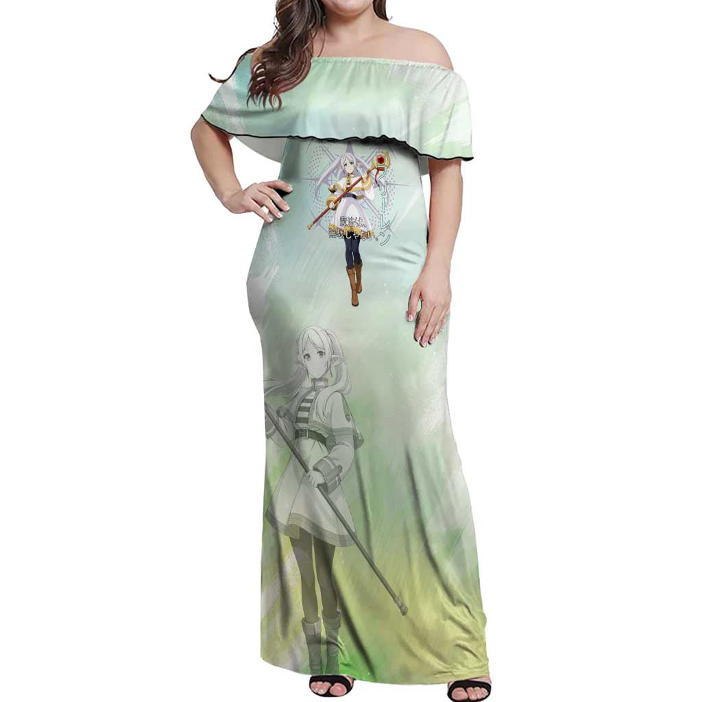 Frieren Frieren Beyond Journey’s End Off Shoulder Maxi Dress Ethereal Fantasy Anime Style