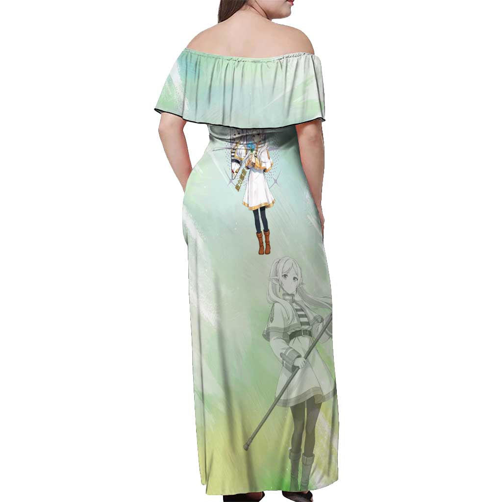 Frieren Frieren Beyond Journey’s End Off Shoulder Maxi Dress Ethereal Fantasy Anime Style