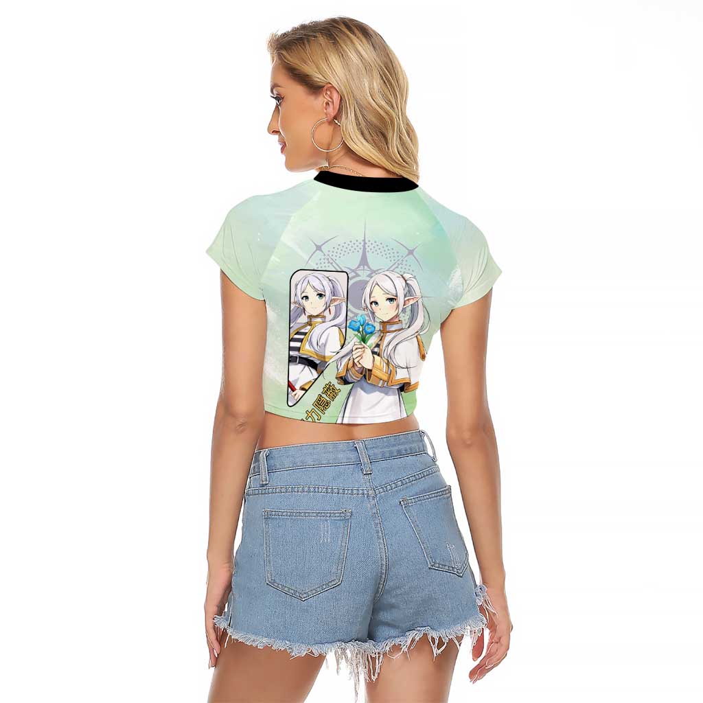 Frieren Frieren Beyond Journey’s End Raglan Cropped T Shirt Ethereal Fantasy Anime Style