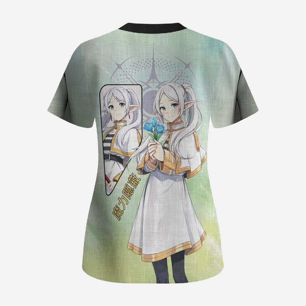 Frieren Frieren Beyond Journey’s End Scrub Top Ethereal Fantasy Anime Style