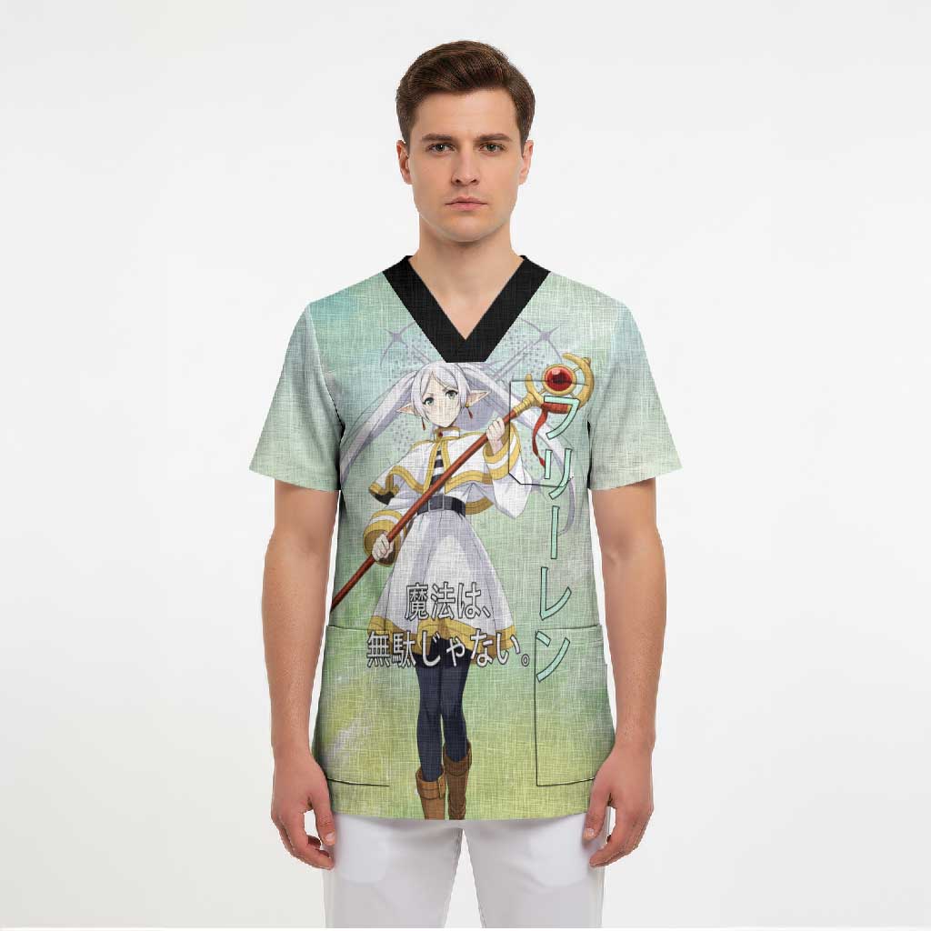 Frieren Frieren Beyond Journey’s End Scrub Top Ethereal Fantasy Anime Style