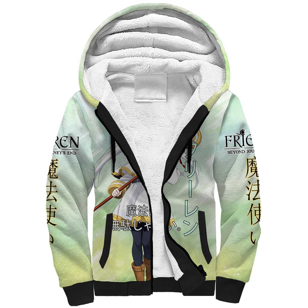 Frieren Frieren Beyond Journey’s End Sherpa Hoodie Ethereal Fantasy Anime Style