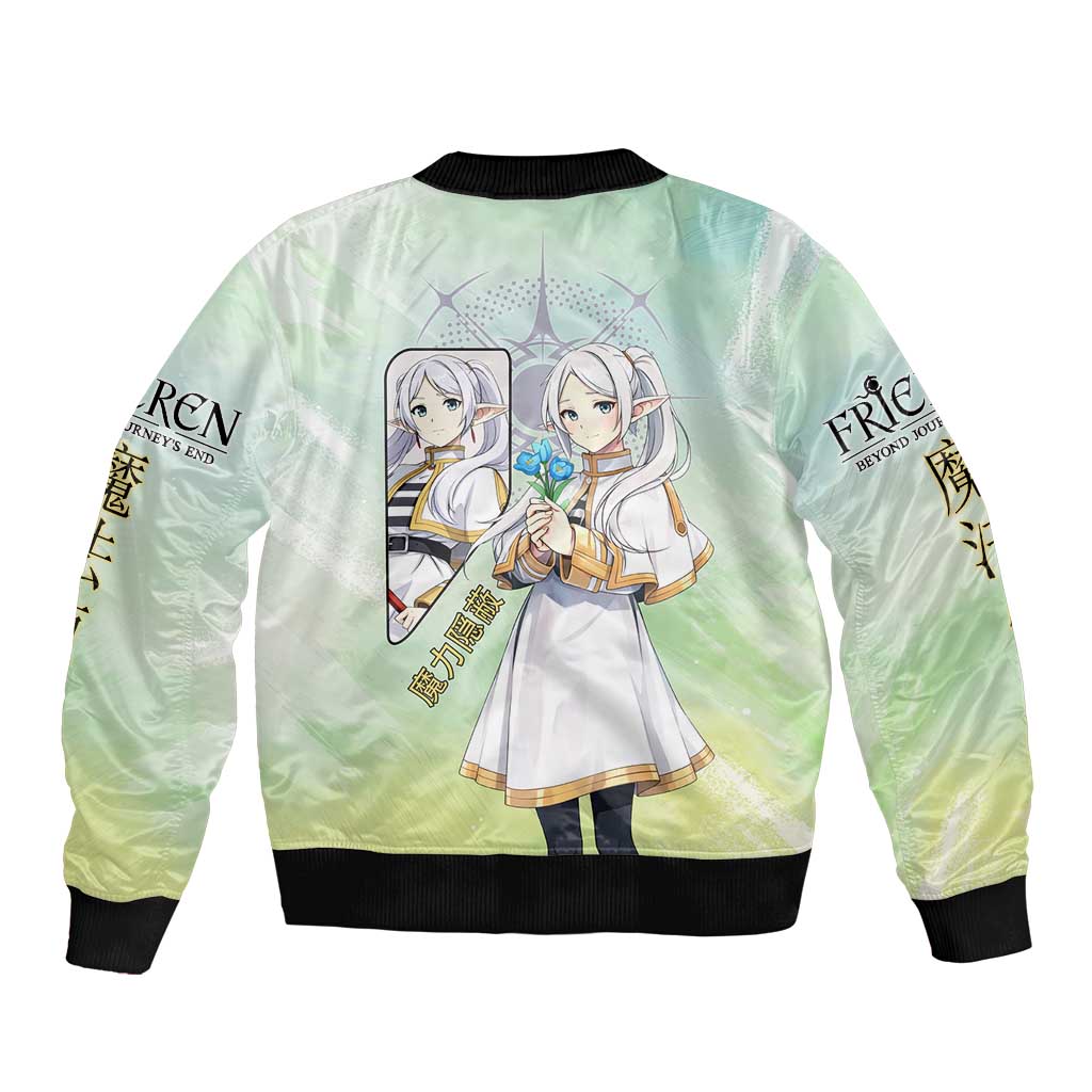 Frieren Frieren Beyond Journey’s End Sleeve Zip Bomber Jacket Ethereal Fantasy Anime Style
