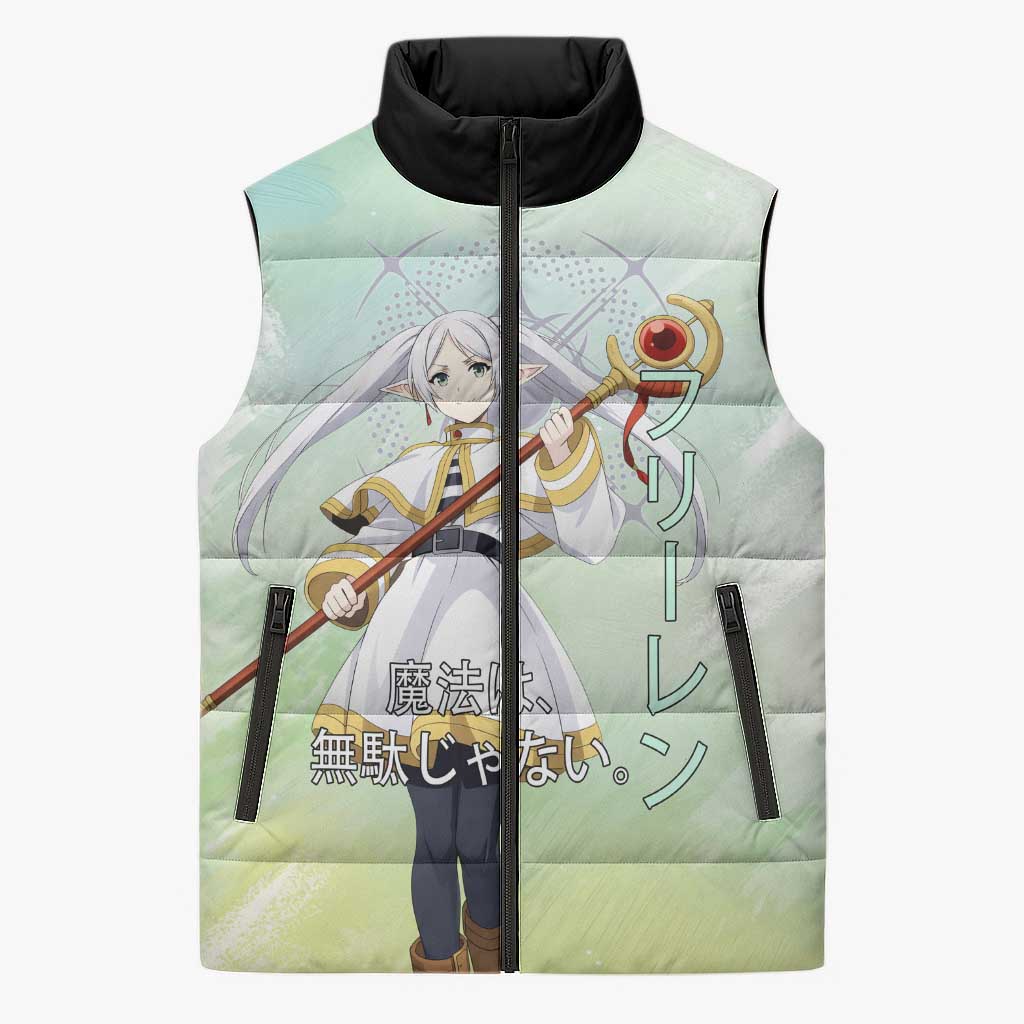 Frieren Frieren Beyond Journey’s End Sleeveless Puffer Jacket Ethereal Fantasy Anime Style