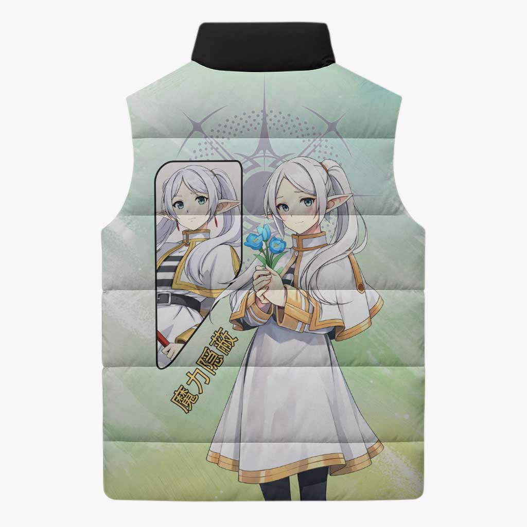 Frieren Frieren Beyond Journey’s End Sleeveless Puffer Jacket Ethereal Fantasy Anime Style