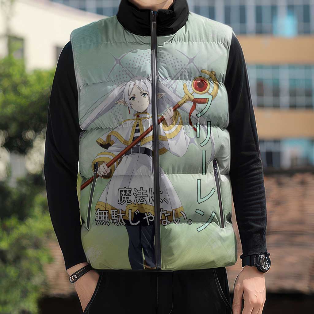 Frieren Frieren Beyond Journey’s End Sleeveless Puffer Jacket Ethereal Fantasy Anime Style