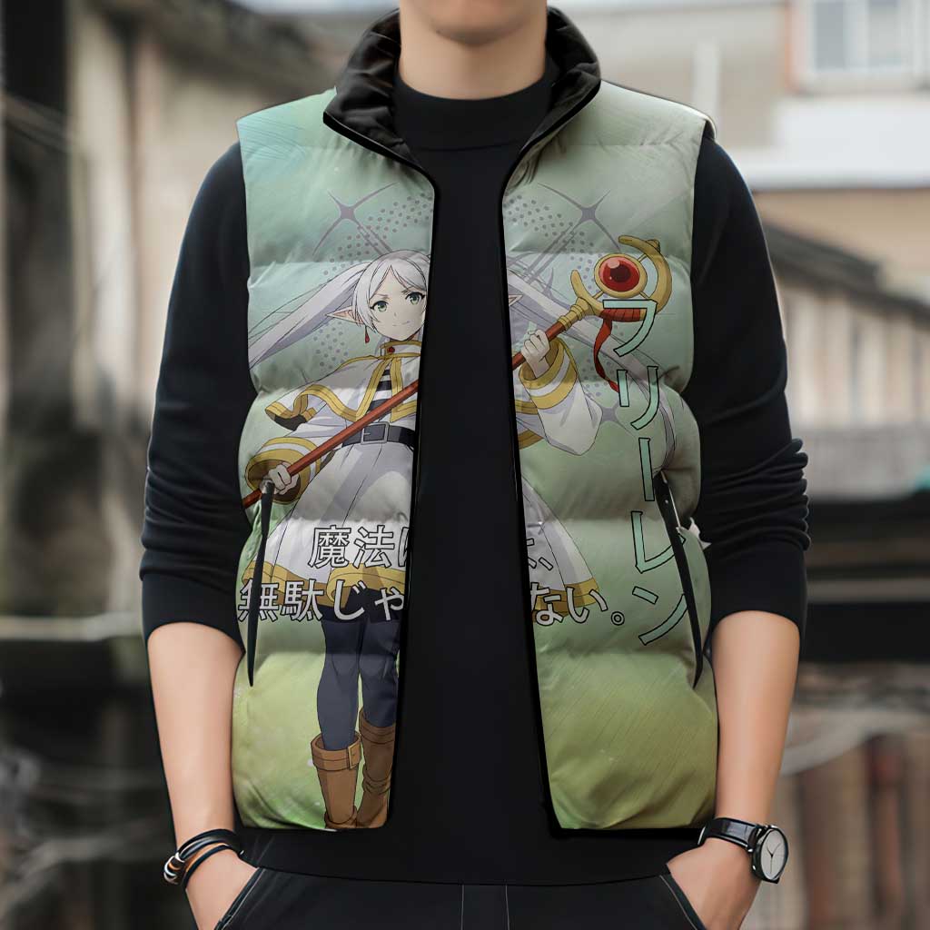 Frieren Frieren Beyond Journey’s End Sleeveless Puffer Jacket Ethereal Fantasy Anime Style