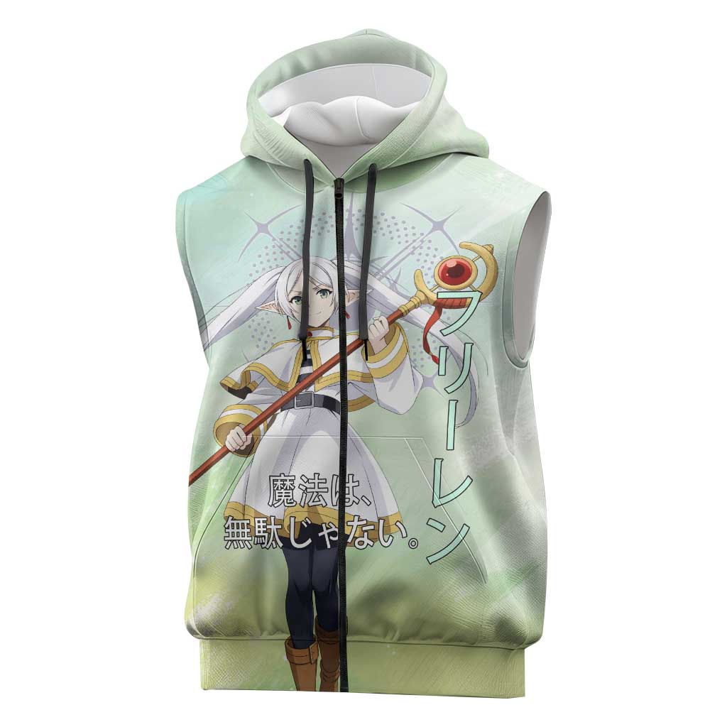 Frieren Frieren Beyond Journey’s End Sleeveless Zip Hoodie Ethereal Fantasy Anime Style