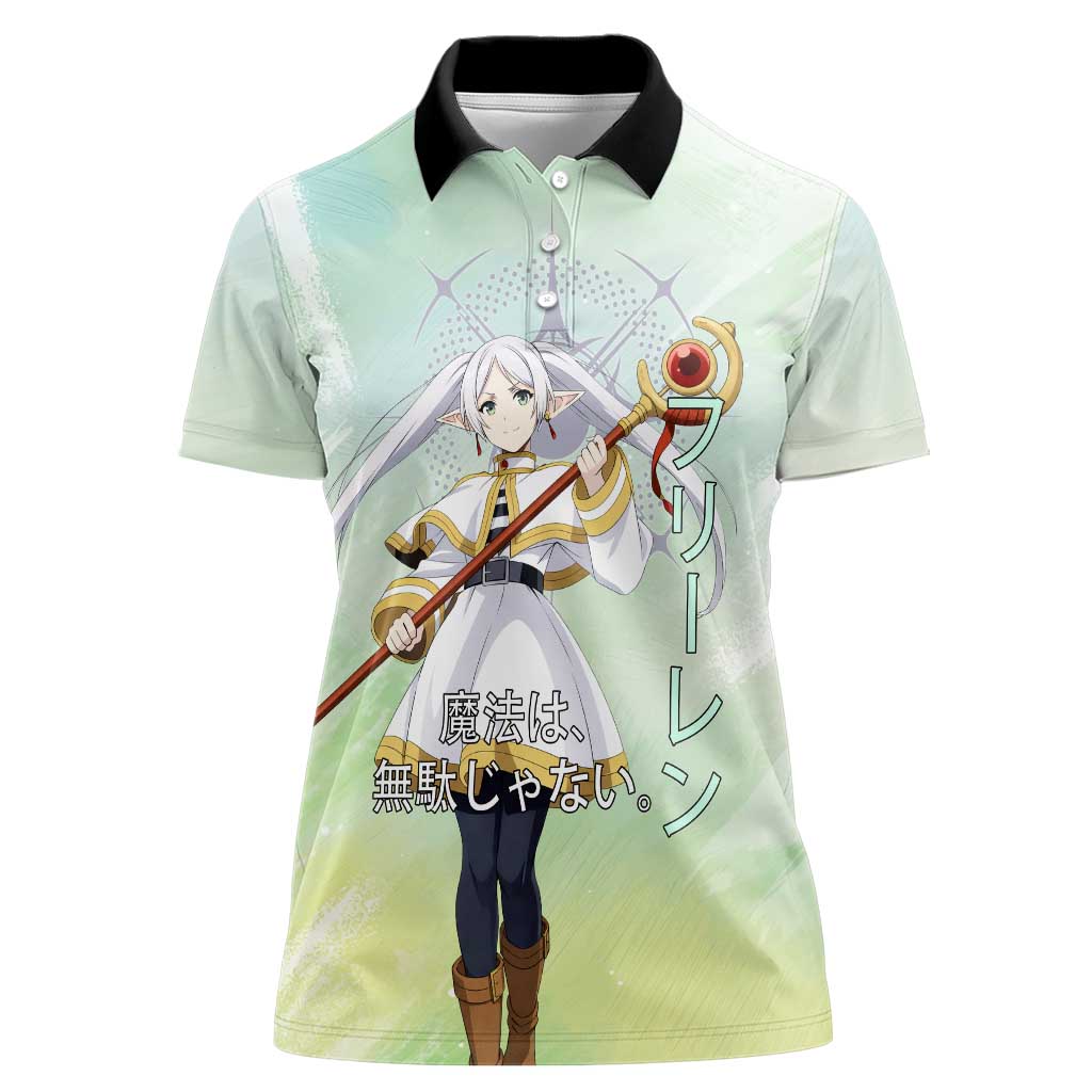 Frieren Frieren Beyond Journey’s End Women Polo Shirt Ethereal Fantasy Anime Style