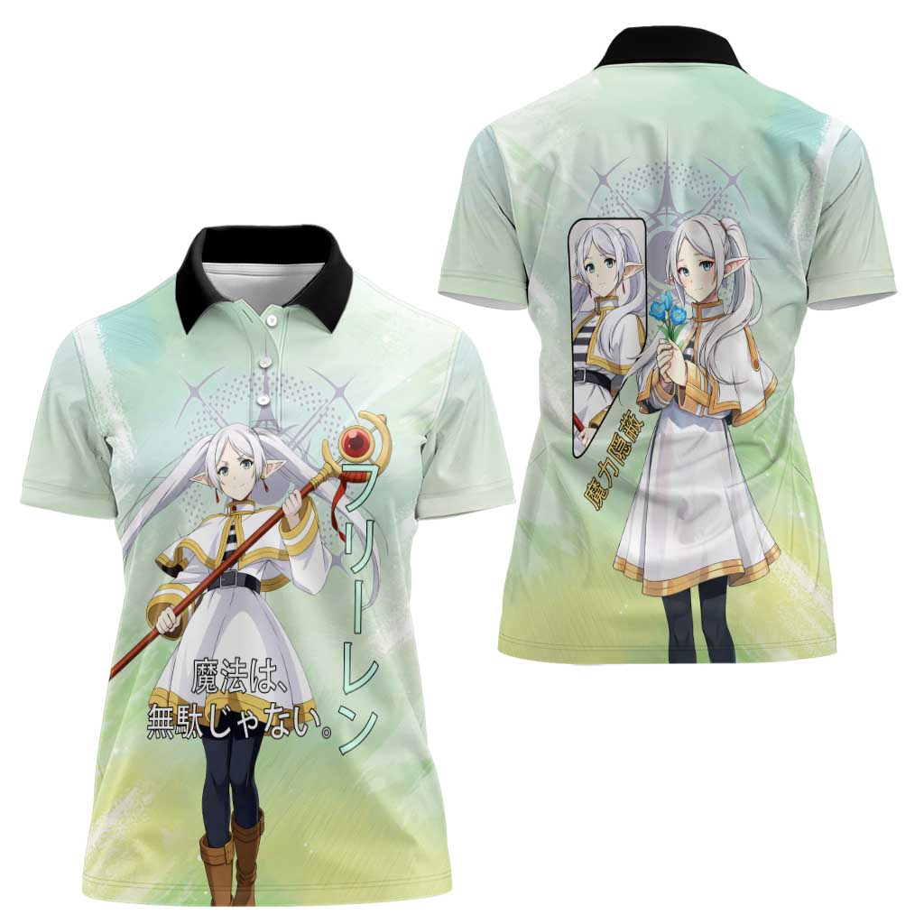 Frieren Frieren Beyond Journey’s End Women Polo Shirt Ethereal Fantasy Anime Style