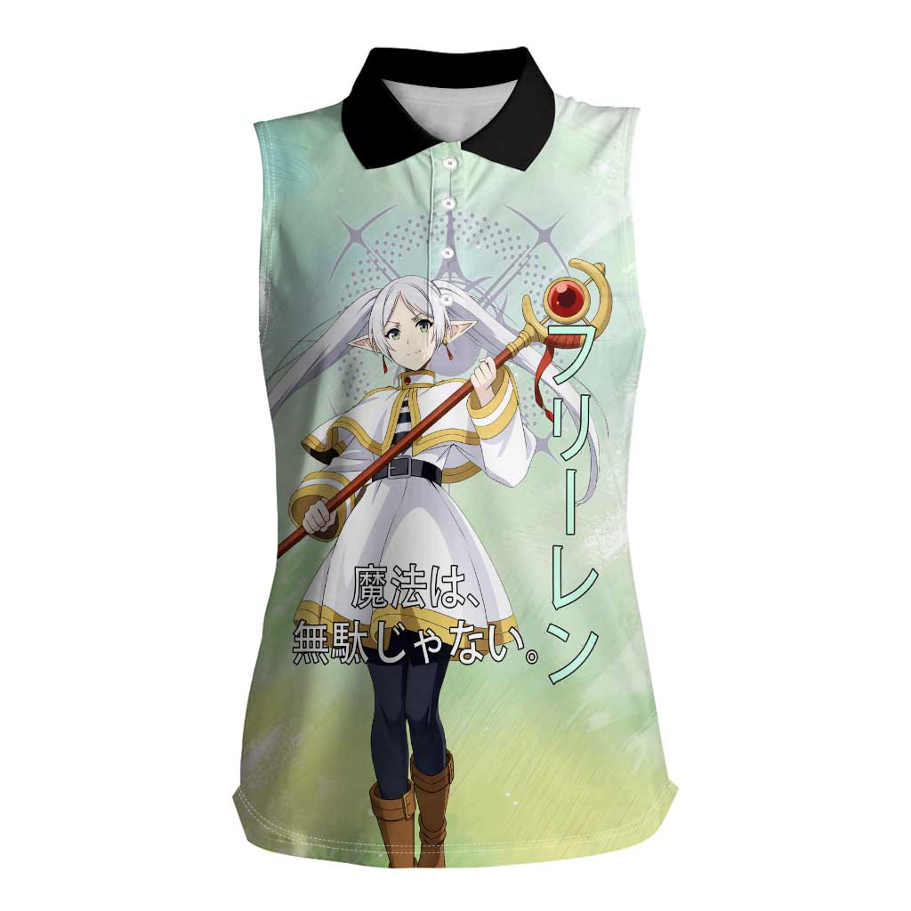 Frieren Frieren Beyond Journey’s End Women Sleeveless Polo Shirt Ethereal Fantasy Anime Style