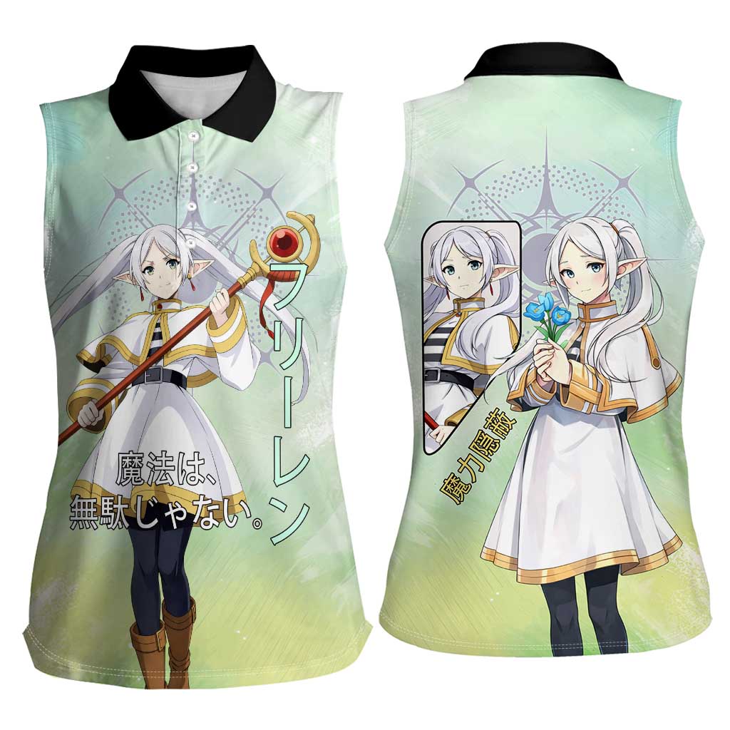 Frieren Frieren Beyond Journey’s End Women Sleeveless Polo Shirt Ethereal Fantasy Anime Style