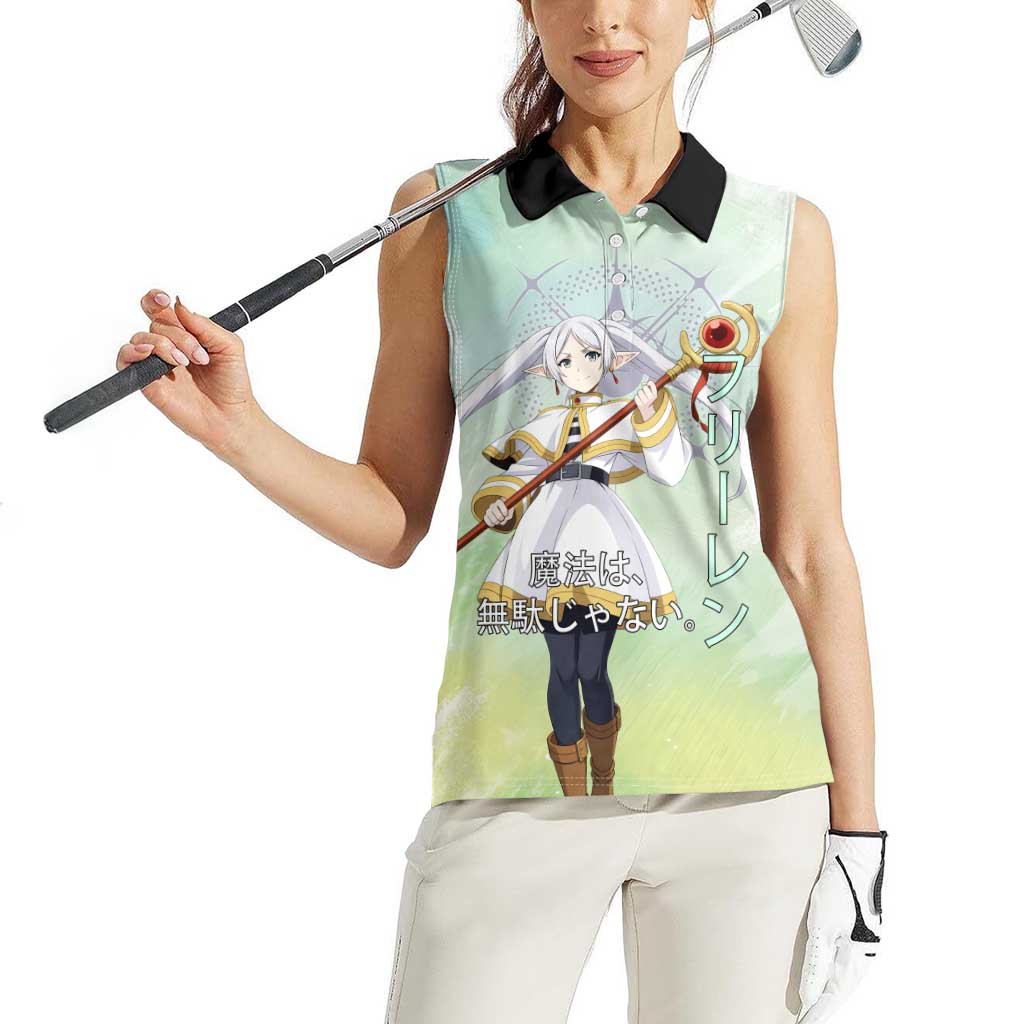 Frieren Frieren Beyond Journey’s End Women Sleeveless Polo Shirt Ethereal Fantasy Anime Style