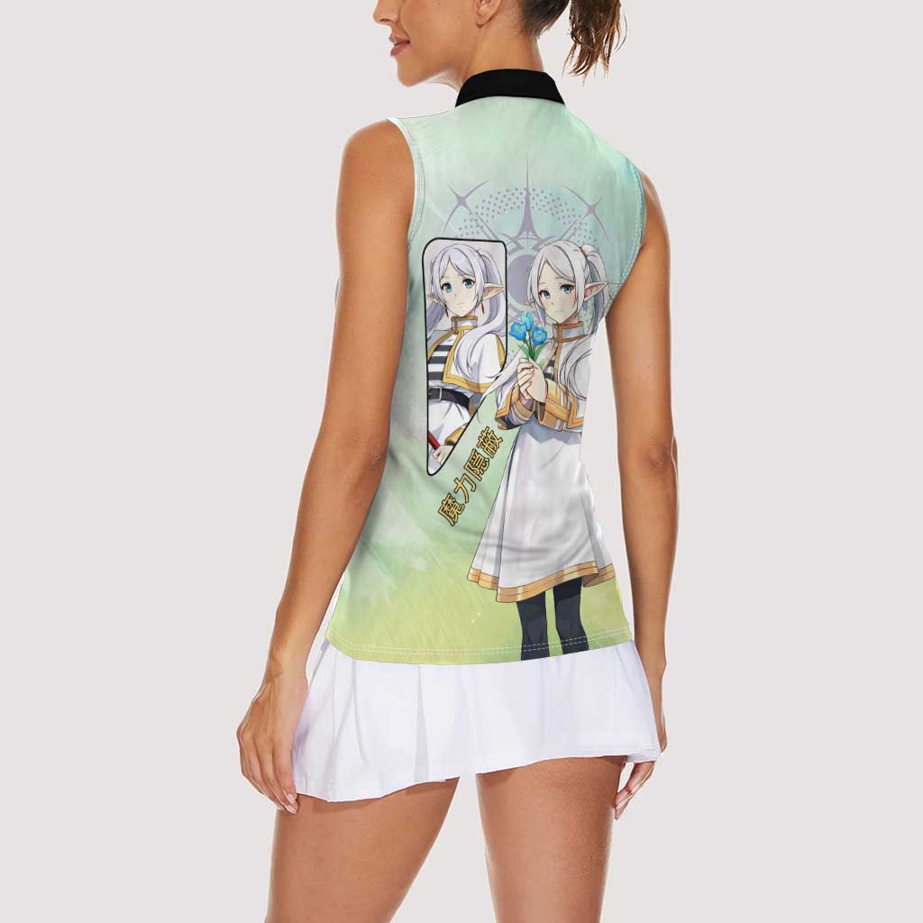 Frieren Frieren Beyond Journey’s End Women Sleeveless Polo Shirt Ethereal Fantasy Anime Style