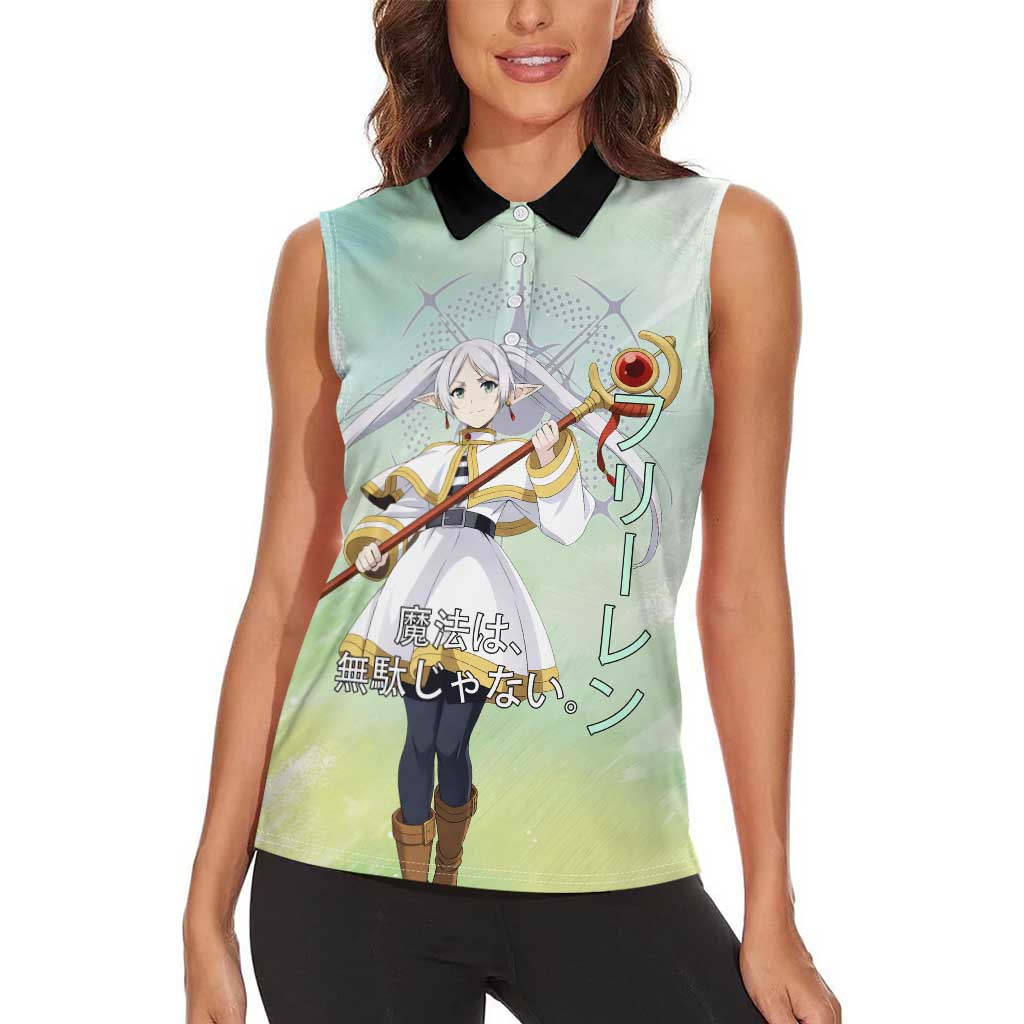 Frieren Frieren Beyond Journey’s End Women Sleeveless Polo Shirt Ethereal Fantasy Anime Style