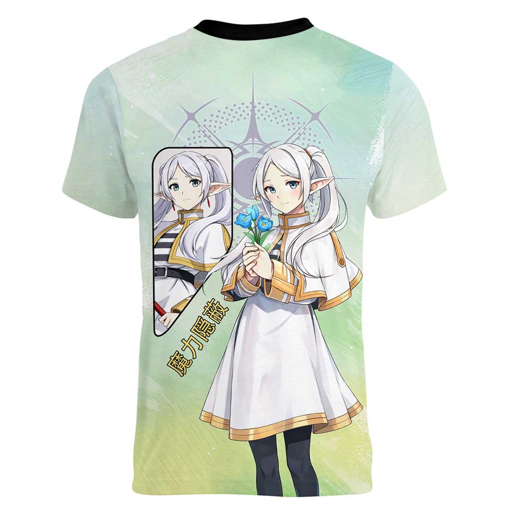 Frieren Frieren Beyond Journey’s End Women V-Neck T-Shirt Ethereal Fantasy Anime Style