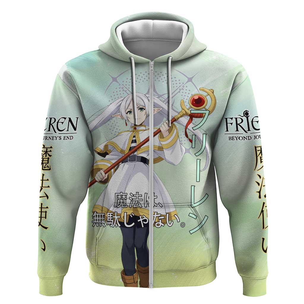 Frieren Frieren Beyond Journey’s End Zip Hoodie Ethereal Fantasy Anime Style