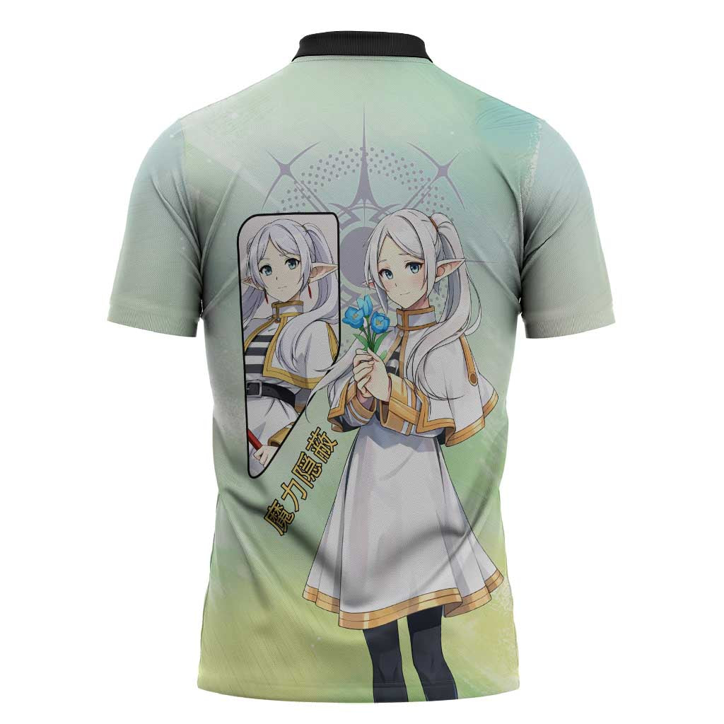 Frieren Frieren Beyond Journey’s End Zipper Polo Shirt Ethereal Fantasy Anime Style