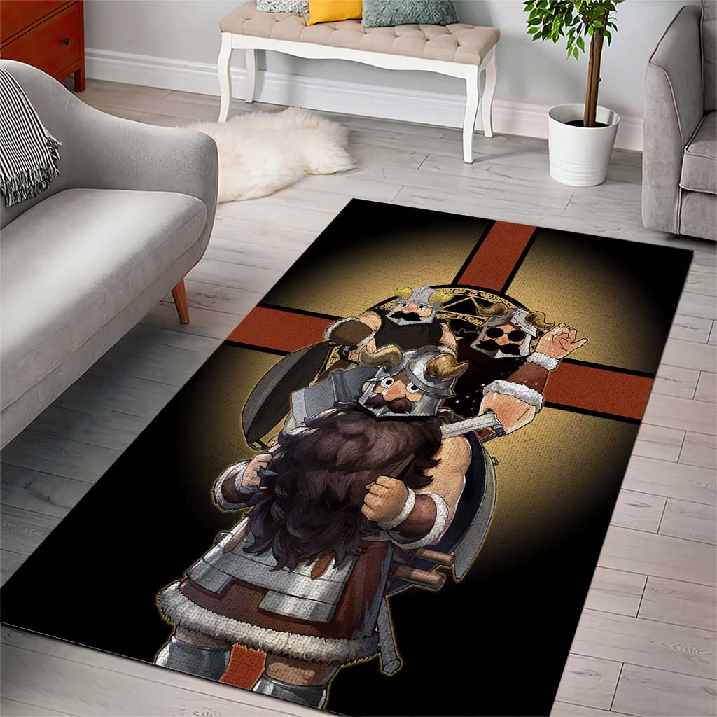 Senshi Viking Warrior Area Rug Fantasy Game Art Style