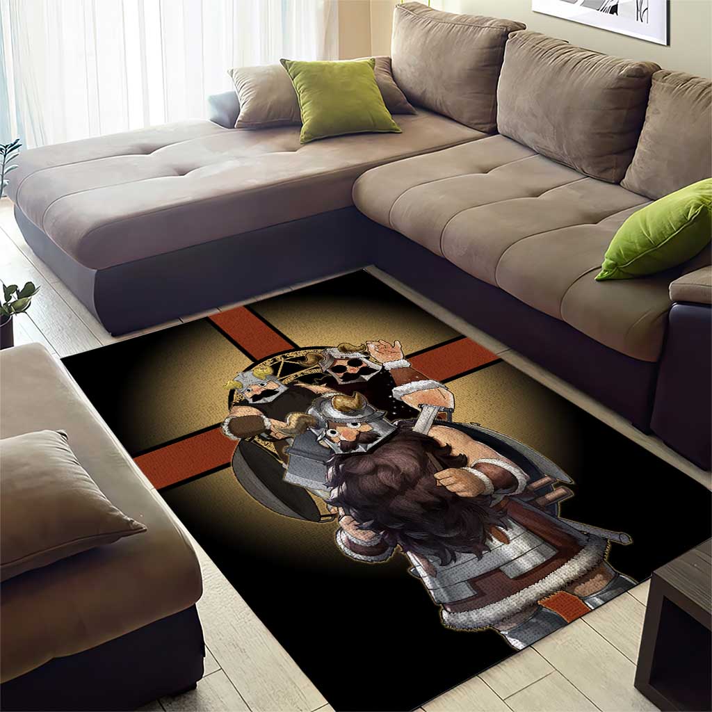 Senshi Viking Warrior Area Rug Fantasy Game Art Style
