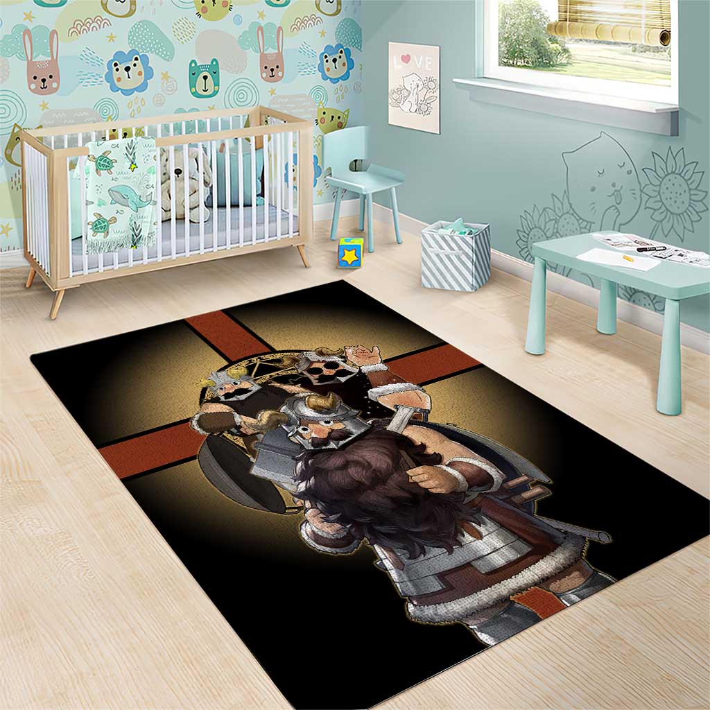 Senshi Viking Warrior Area Rug Fantasy Game Art Style