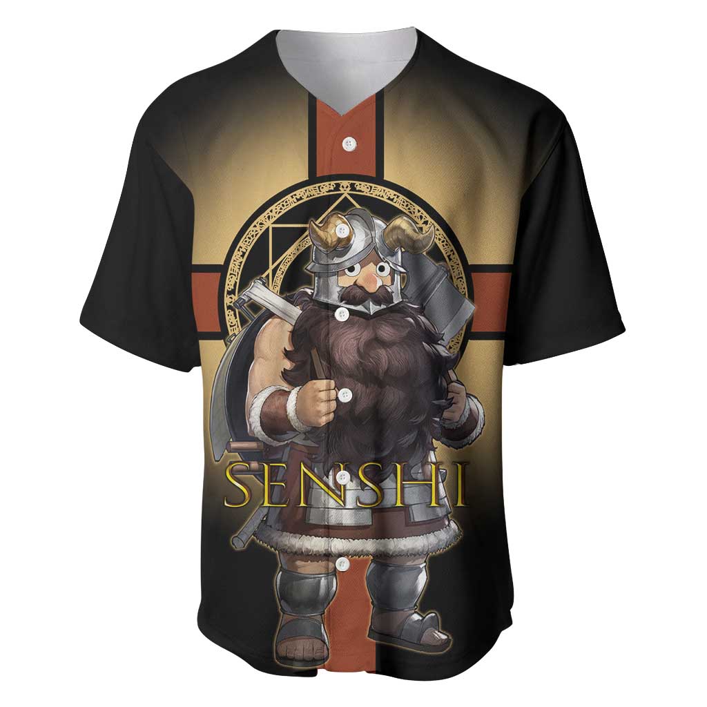 Senshi Viking Warrior Baseball Jersey Fantasy Game Art Style