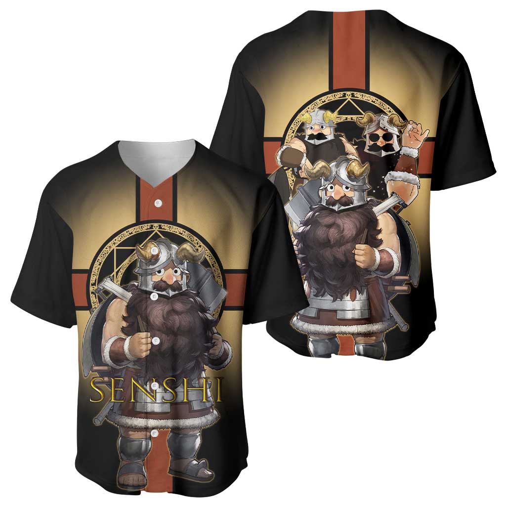 Senshi Viking Warrior Baseball Jersey Fantasy Game Art Style