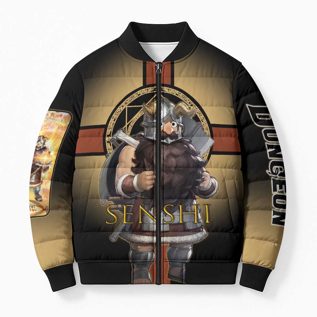 Senshi Viking Warrior Bomber Puffer Jacket Fantasy Game Art Style