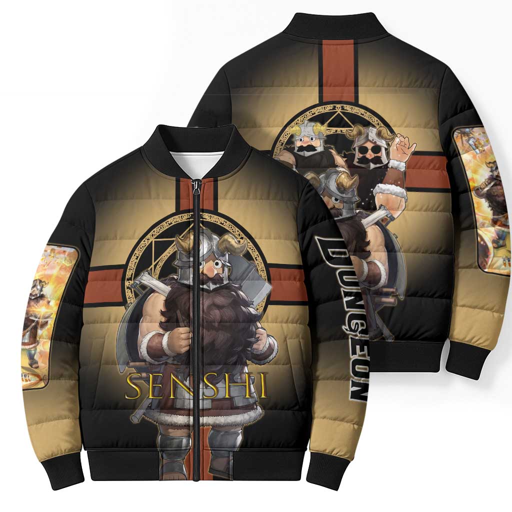 Senshi Viking Warrior Bomber Puffer Jacket Fantasy Game Art Style