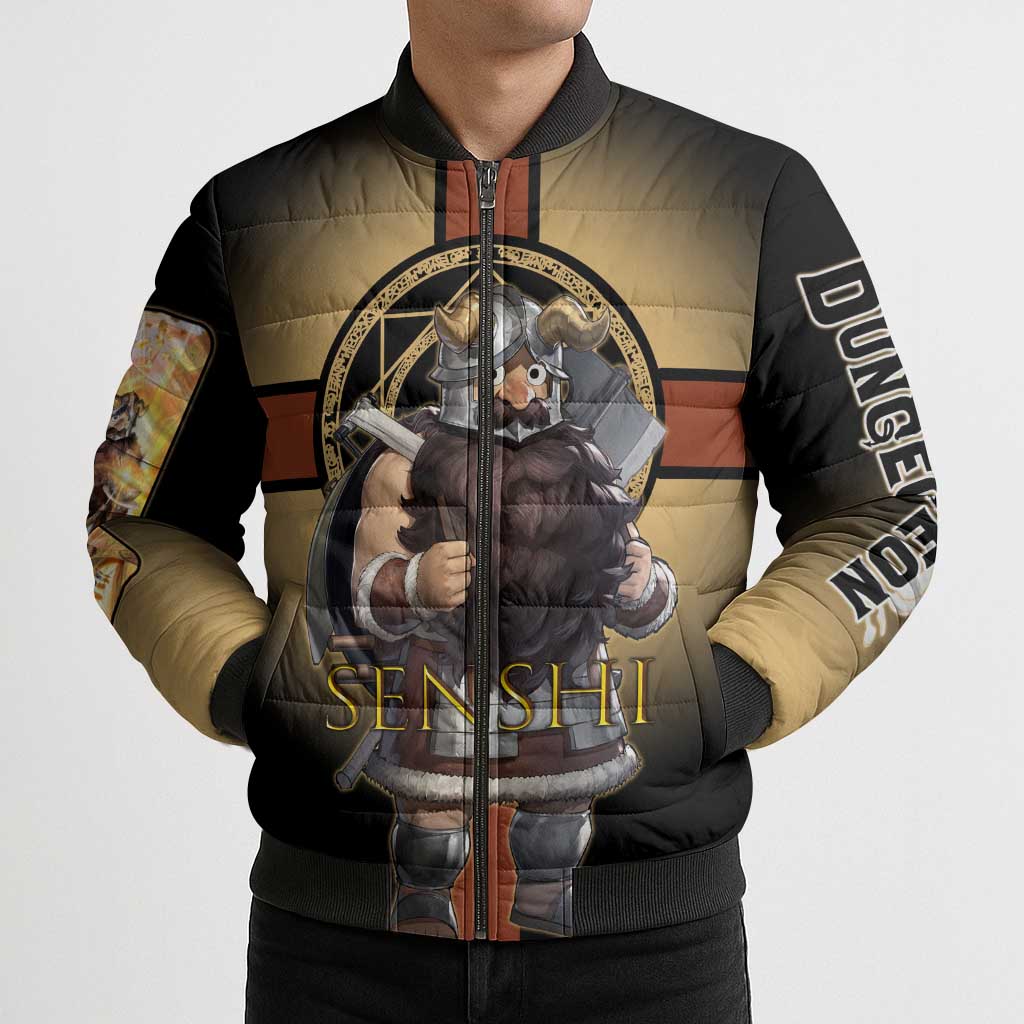 Senshi Viking Warrior Bomber Puffer Jacket Fantasy Game Art Style